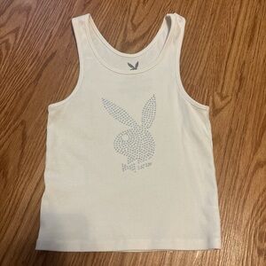 PLAYBOY Cream Bunny Crop Top
